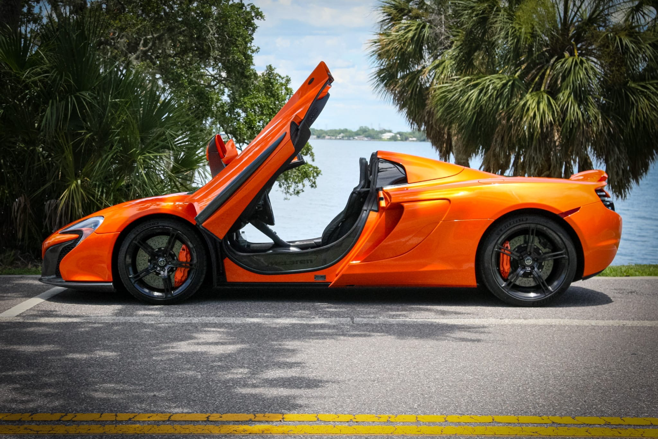 mclaren orange side view