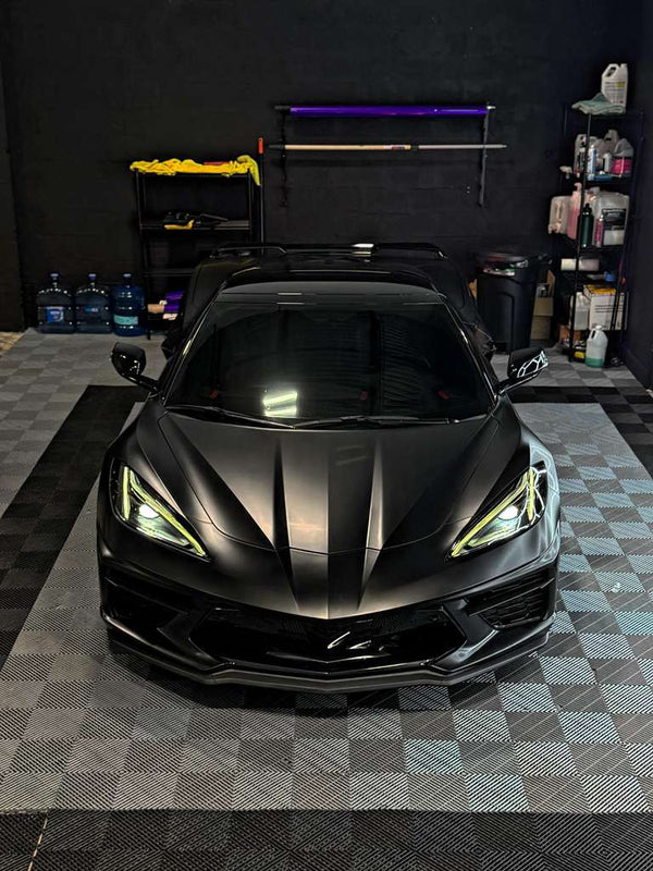 2023 Corvette C8 Satin Black convertible - front - black corvette c8