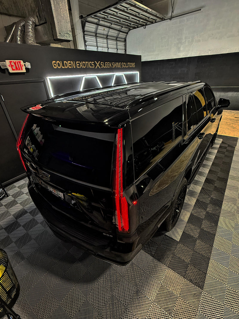 2025 Cadillac Escalade ESV w stars ✨ - three quarter rear - black cadillac escalade-esv