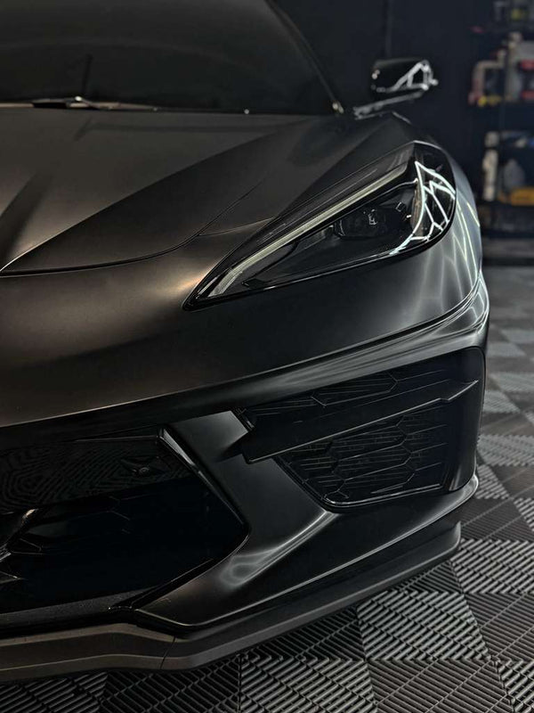 2023 Corvette C8 Satin Black convertible - front - black corvette c8
