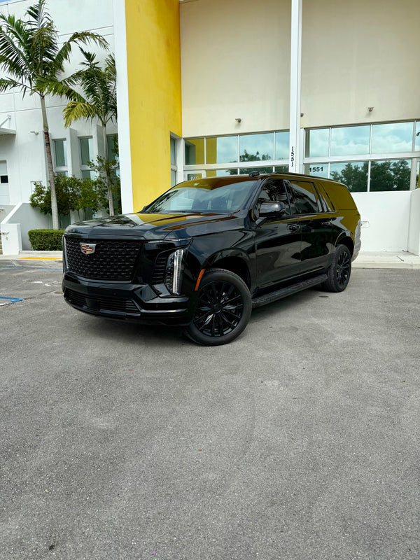 2025 Cadillac Escalade ESV w stars ✨ - three quarter front - black cadillac escalade-esv