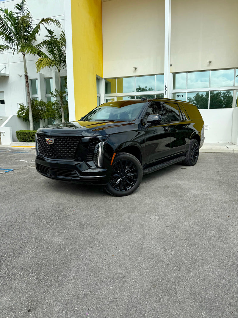 2025 Cadillac Escalade ESV w stars ✨ - three quarter front - black cadillac escalade-esv