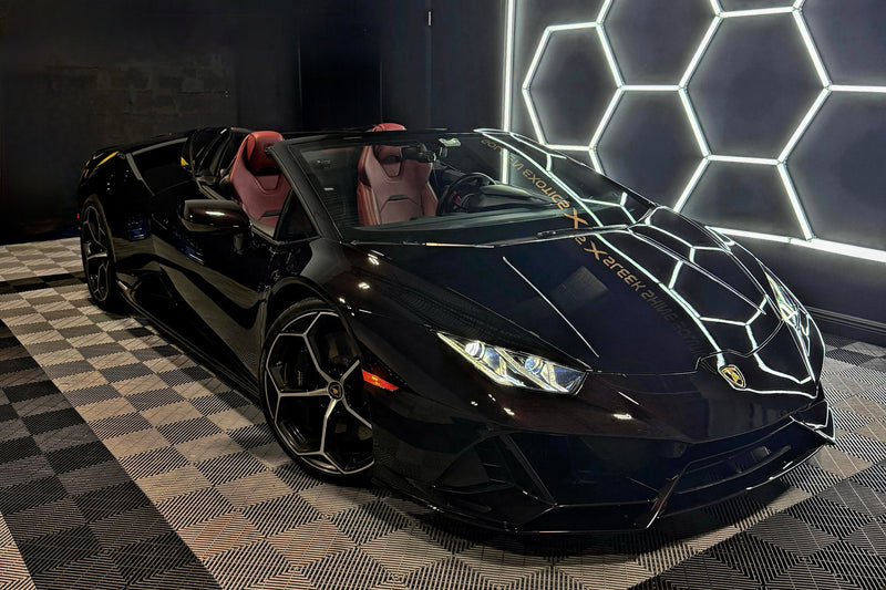 2020 Huracan EVO Spyder black cherry - three quarter front - black lamborghini huracan-evo