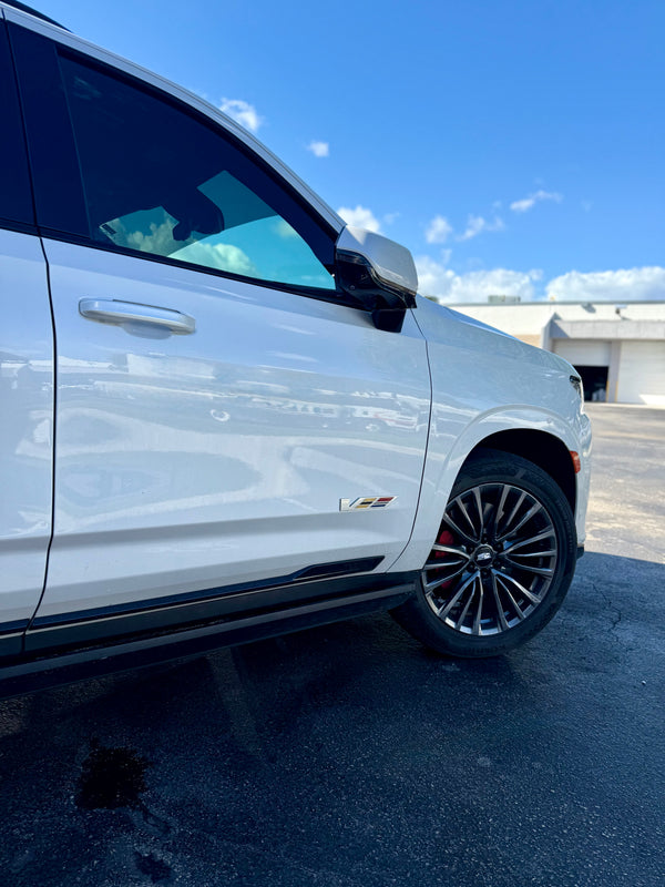 2023 Escalade V panda - side - white cadillac escalade-v