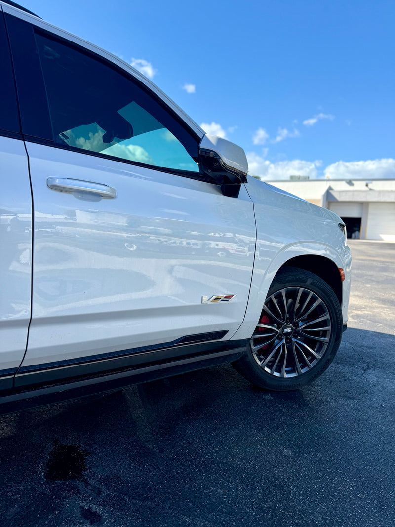 2023 Escalade V panda - side - white cadillac escalade-v