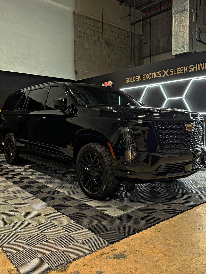 2025 Cadillac Escalade ESV w stars ✨ - three quarter front - black cadillac escalade-esv