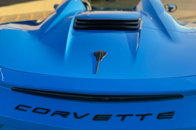 2021 Corvette C8 Spyder - Corvette Rental Tampa - rear - blue corvette c8-spyder