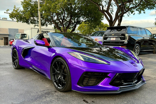 2021 Corvette C8 Midnight purple on Red convertible - Main Image