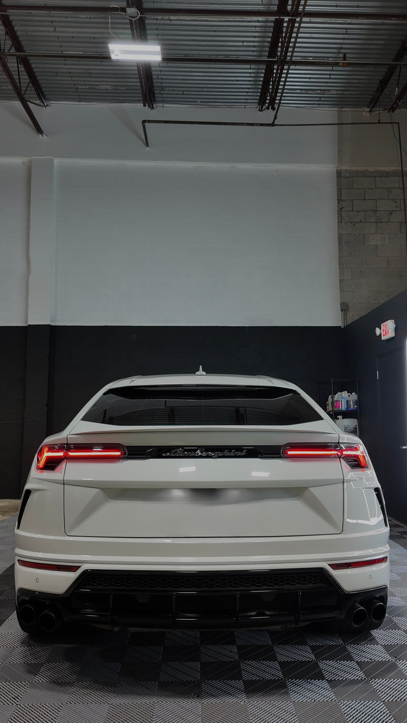 2020 Lambo Urus white panda with stars ✨ - rear - white lamborghini urus