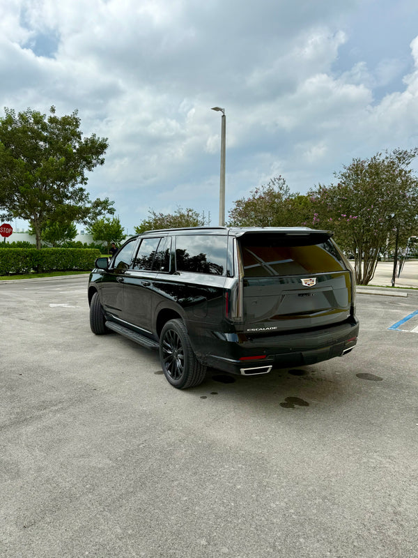 2025 Cadillac Escalade ESV w stars ✨ - three quarter rear - black cadillac escalade-esv